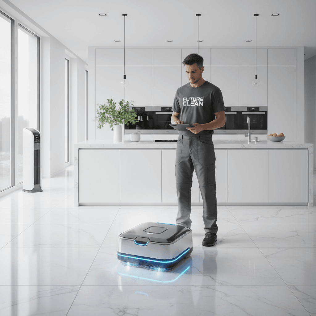Professional cleaner with advanced equipment